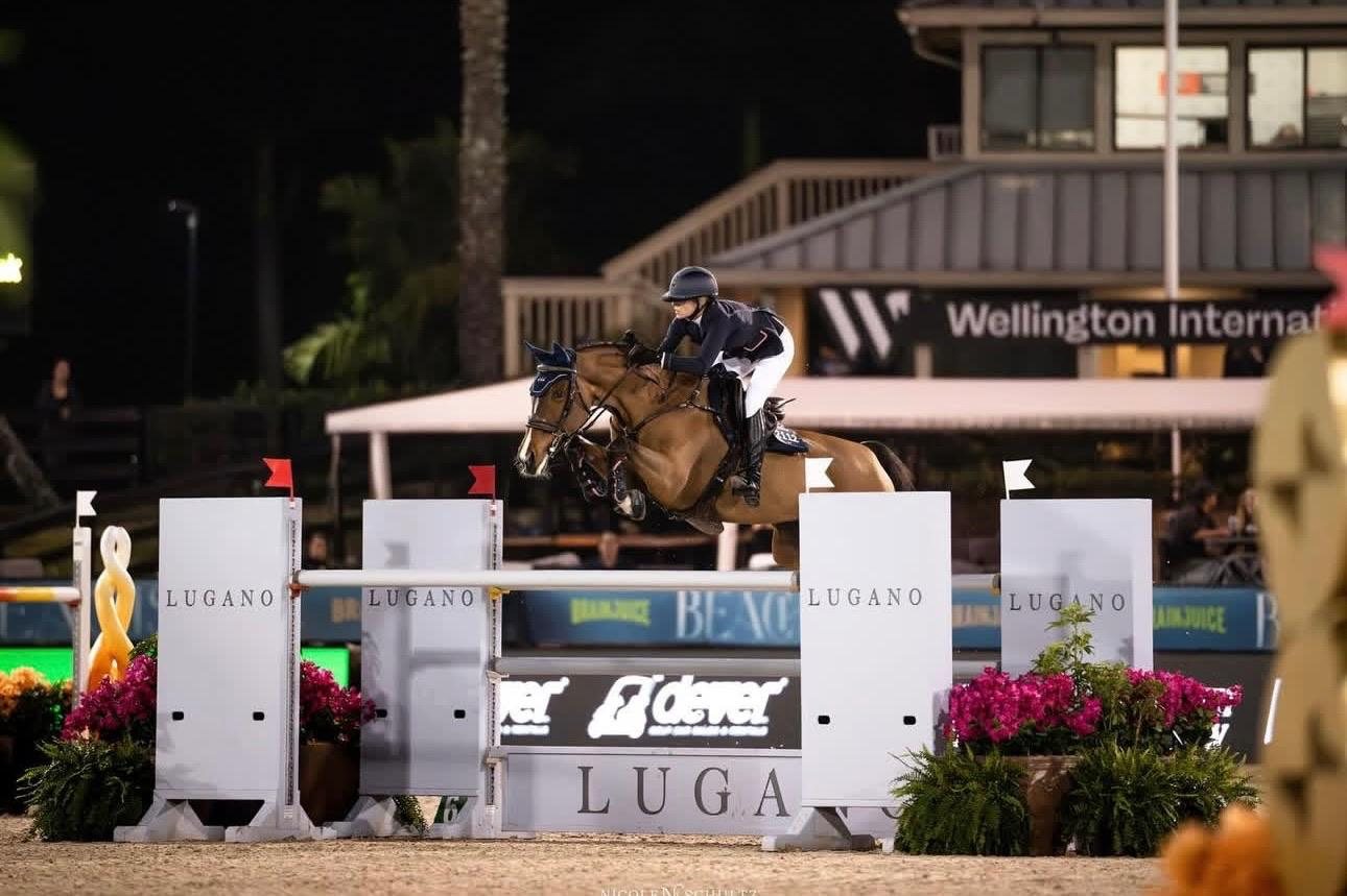 An evening class under floodlights.